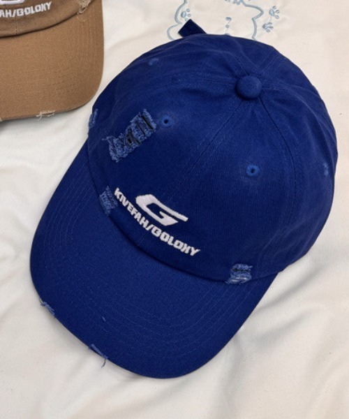 DEVICE（デバイス）の「【 2025SS NEW CAP 】ダメージ スプレー  刺繍 ロゴ カモフラージュ 迷彩 ベースボール Y2K 韓国 古着風 ストリート キャップ HEADWEAR ヘッドウェア 韓国ファッション 韓国ストリート ストリートファッション Y2K（キャップ・レディース・ブラック/ブラウン/レッド/サックスブルー/ブルー/ストーン/グリーン系カモフラージュ/ブラック×ホワイト/グレー系カモフラージュ/チェリーレッド/ダークグレー・FREE）」の7枚目の写真