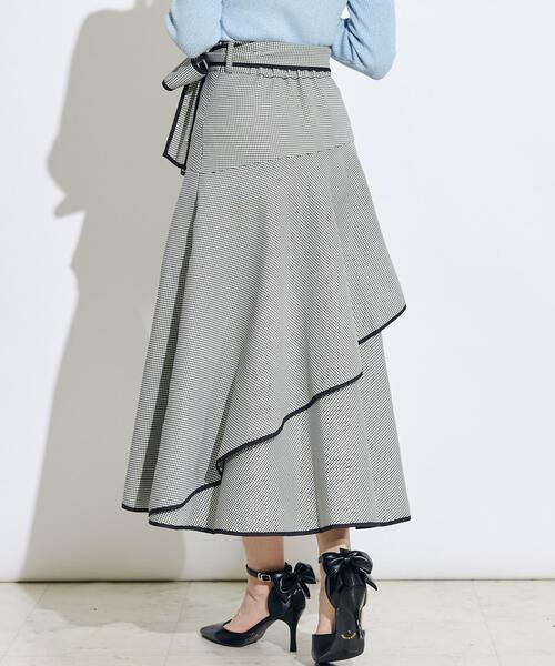 SWINGLE（スウィングル）の「リボンベルトアシメフレアパイピングスカート（スカート・レディース・ライトベージュ/レッド系その他5/ブラック系その他5・MEDIUM/SMALL）」の10枚目の写真