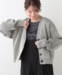 Cutie Blonde | 【着丈が選べる】スポンディッシュ配色畦カーディガン(カーディガン/ボレロ)