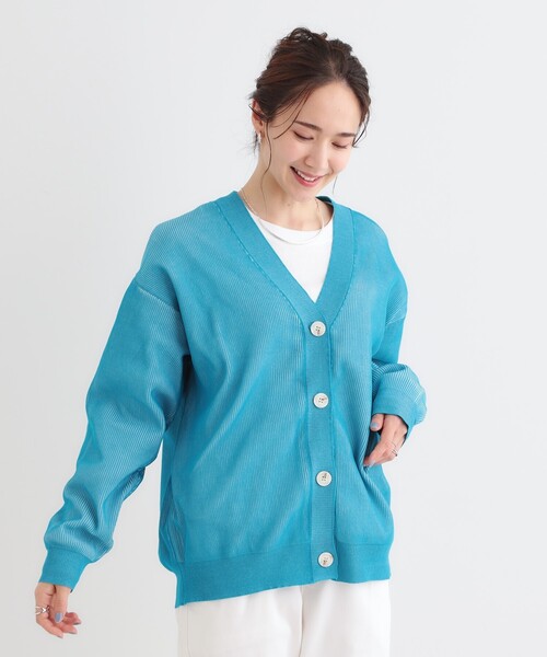 Cutie Blonde(キューティーブロンド)の「【着丈が選べる】スポンディッシュ配色畦カーディガン(カーディガン/ボレロ・レディース・ブラック系4/ブルー系4/ベージュ系4・02/03)」の13枚目の写真