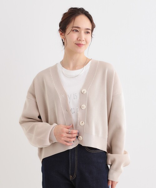 Cutie Blonde(キューティーブロンド)の「【着丈が選べる】スポンディッシュ配色畦カーディガン(カーディガン/ボレロ・レディース・ブラック系4/ブルー系4/ベージュ系4・02/03)」の20枚目の写真