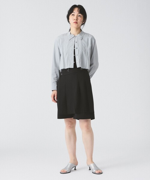 Ray BEAMS(レイビームス)の「RBS / プリーツラップ ショートパンツ(その他パンツ・レディース・ブラック/グレー・1/0)」の9枚目の写真