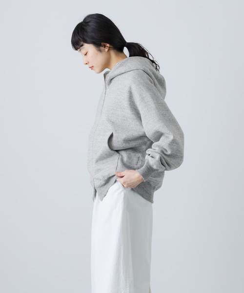 かぐれ（カグレ）の「スウェットジップフーディー（パーカー・レディース・グレー/オートミール・FREE）」の4枚目の写真