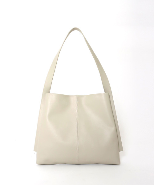 Three Four Time（ｽﾘｰﾌｫｰﾀｲﾑ）の「牛革シンプルショルダー（ショルダーバッグ・レディース・グレー/ブラック・FREE）」の2枚目の写真