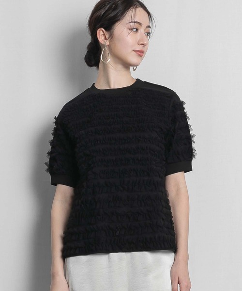 RAW FUDGE（ローファッジ）の「チュールティアードプルオーバー（Tシャツ/カットソー・レディース・ブラック/オフホワイト・M）」の21枚目の写真