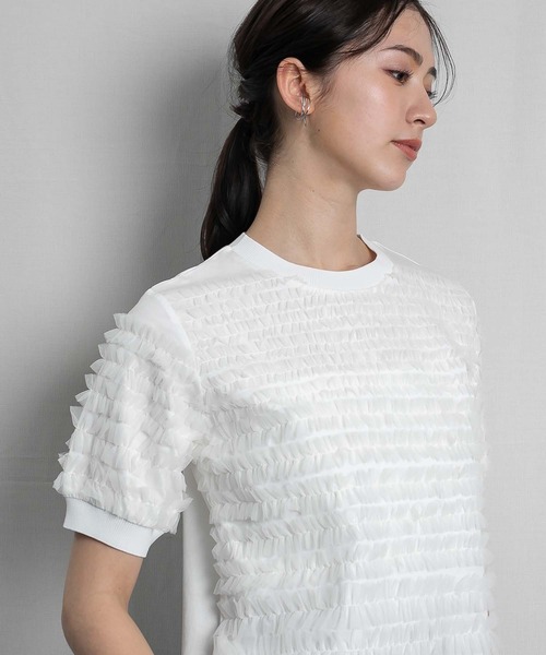 RAW FUDGE（ローファッジ）の「チュールティアードプルオーバー（Tシャツ/カットソー・レディース・ブラック/オフホワイト・M）」の14枚目の写真