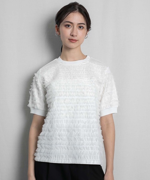 RAW FUDGE（ローファッジ）の「チュールティアードプルオーバー（Tシャツ/カットソー・レディース・ブラック/オフホワイト・M）」の15枚目の写真