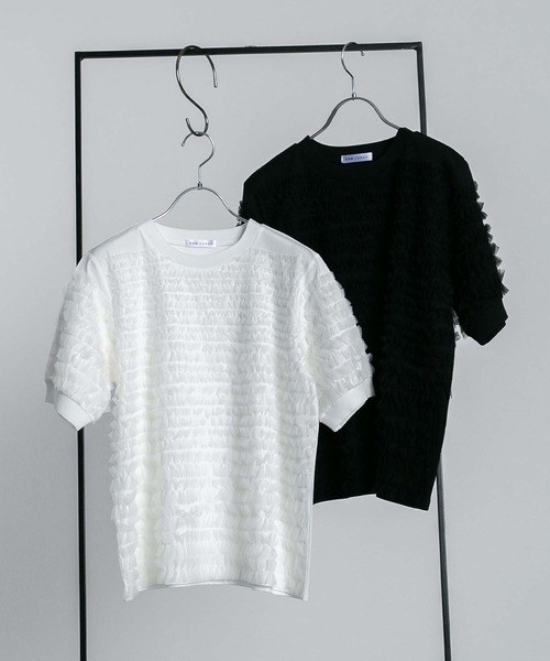 RAW FUDGE（ローファッジ）の「チュールティアードプルオーバー（Tシャツ/カットソー・レディース・ブラック/オフホワイト・M）」の4枚目の写真