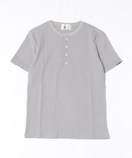 ARCHIVER（アーカイバ）の「【RS】サーマル半袖ヘンリーネックTシャツ（Tシャツ/カットソー・メンズ・グレー/ホワイト/ブラック/サックスブルー/ネイビー・MEDIUM/X-LARGE/LARGE）」の7枚目の写真