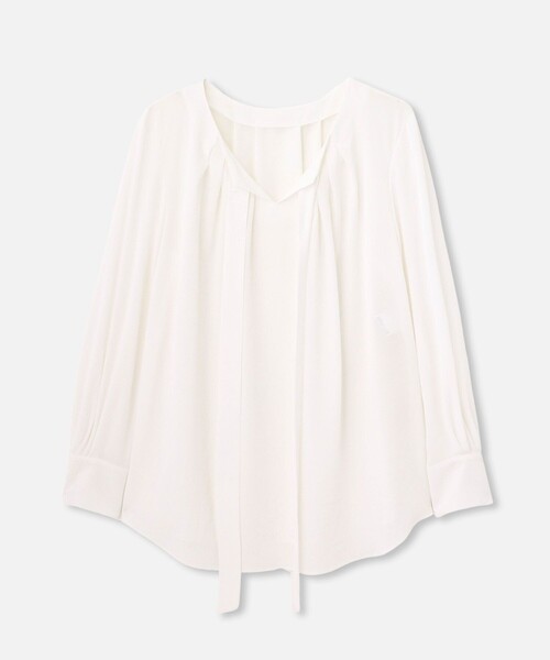 allureville（アルアバイル）の「シルキータックボウブラウス（シャツ/ブラウス・レディース・ホワイト/ネイビー/ライトイエロー・2）」の19枚目の写真