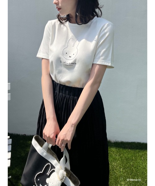 tシャツ miffy パールトリミングTシャツ レディース miffy パールトリミングTシャツ（Tシャツ/カットソー）｜Miffy
