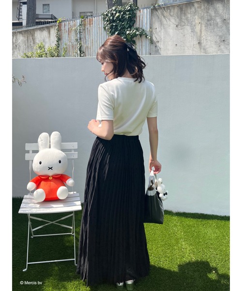 Miffy( ミッフィー)の「miffy パールトリミングTシャツ(Tシャツ/カットソー・レディース・ホワイト/ブラック・FREE)」の7枚目の写真