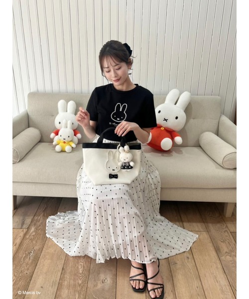 Miffy( ミッフィー)の「miffy パールトリミングTシャツ(Tシャツ/カットソー・レディース・ホワイト/ブラック・FREE)」の10枚目の写真