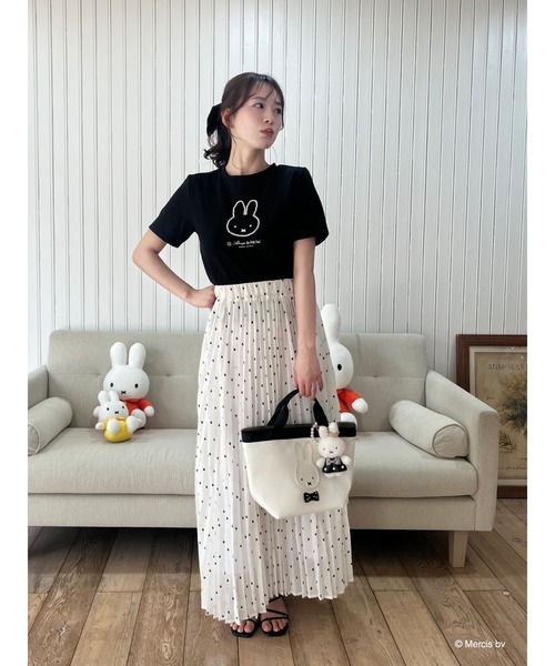 Miffy( ミッフィー)の「miffy パールトリミングTシャツ(Tシャツ/カットソー・レディース・ホワイト/ブラック・FREE)」の11枚目の写真