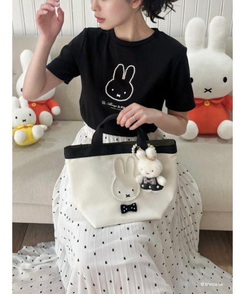 tシャツ miffy パールトリミングTシャツ レディース MIIA tシャツ miffy パールトリミングTシャツ レディース