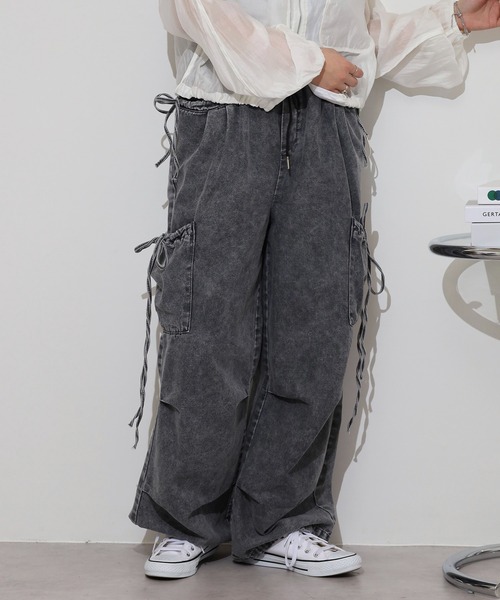 セール】.works デニムリボンカーゴパンツ（デニムパンツ