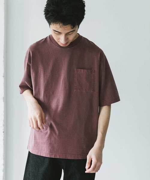 URBAN RESEARCH DOORS(アーバンリサーチドアーズ)の「ピグメントダイ半袖Tシャツ(Tシャツ/カットソー・メンズ・ライトブルー/スミクロ/ライトグレー/バーガンディー・MEDIUM/LARGE/X-LARGE)」の4枚目の写真