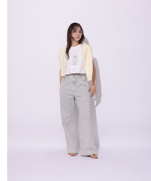 Rirandture(リランドチュール)の「CatプリントTシャツ(Tシャツ/カットソー・レディース・チャコールグレー/ホワイト・2)」の4枚目の写真