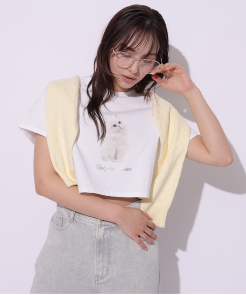 Rirandture(リランドチュール)の「CatプリントTシャツ(Tシャツ/カットソー・レディース・チャコールグレー/ホワイト・2)」の14枚目の写真