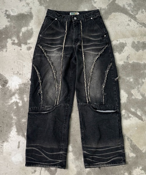 A'gem(エージェム)の「A'GEM/9 × .kom 『A'gem/エージェム』 /切り替えデザインデニムパンツ(デニムパンツ・メンズ・ブラック・S/M)」の5枚目の写真