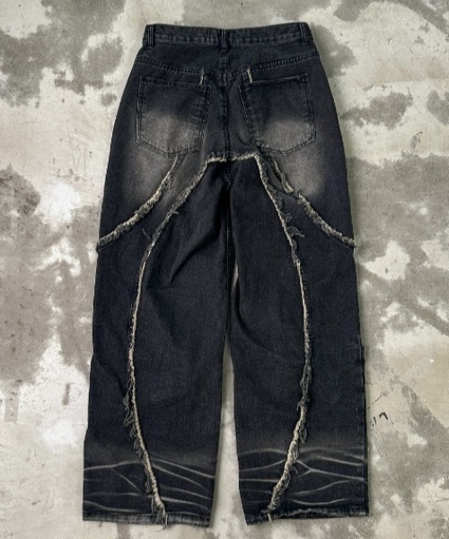 A'gem(エージェム)の「A'GEM/9 × .kom 『A'gem/エージェム』 /切り替えデザインデニムパンツ(デニムパンツ・メンズ・ブラック・S/M)」の4枚目の写真