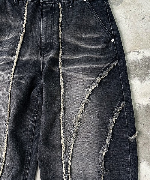 A'gem(エージェム)の「A'GEM/9 × .kom 『A'gem/エージェム』 /切り替えデザインデニムパンツ(デニムパンツ・メンズ・ブラック・S/M)」の3枚目の写真