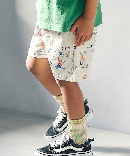 F.O.KIDS（エフオーキッズ）の「【ジュニア対応】3柄ハーフパンツ（その他パンツ・キッズ・オフホワイト/ブラック/カモフラージュ・80/90/100/110/120/130/140）」の2枚目の写真