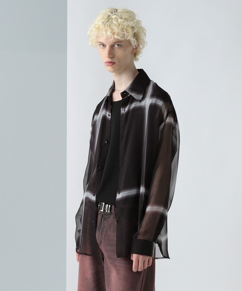 HARE(ハレ)の「アソートガラシアーシャツ(HARE)(シャツ/ブラウス・メンズ・ブラック/ホワイト/パープル/ブルー/グレー/ブラック系その他/チェック・FREE)」の15枚目の写真