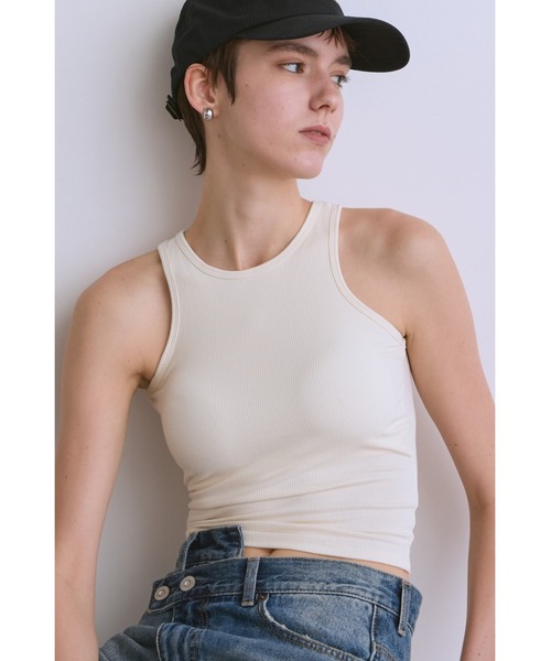 un/neu(アンノイ)の「カップ付きアメスリ(タンクトップ・レディース・カーキ/ブラック/ホワイト・FREE)」の1枚目の写真