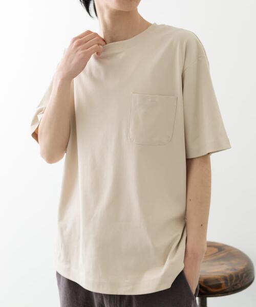 ITEMS URBANRESEARCH（アイテムズ アーバンリサーチ）の「Fine Cotton クルーネックポケットTシャツ（Tシャツ/カットソー・メンズ・ブラック/ベージュ/グリーン/ホワイト・SMALL/MEDIUM/LARGE）」の7枚目の写真