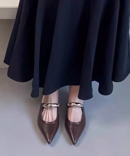 ampm（エーエムピーエム）の「メタルモチーフフラットミュール（パンプス・レディース・ブラウン/ブラック/ホワイト/シルバー・40/37/36/35/39/38）」の13枚目の写真