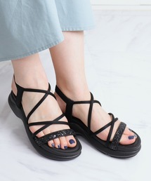 美品【アルテミスダイアナ】（M）ミュール 厚底サンダル ブラック セール】厚底ウェッジ ミュールサンダル（サンダル）｜artemis