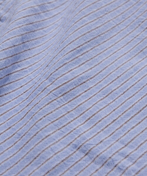 HINSON(ヒンソン)の「HINSON/ヒンソン レギュラーカラー ショートスリーブストライプシャツ/シワ加工/リラックスフィット(シャツ/ブラウス・メンズ・オフホワイト/サックスブルー/グレー・MEDIUM/LARGE)」の16枚目の写真