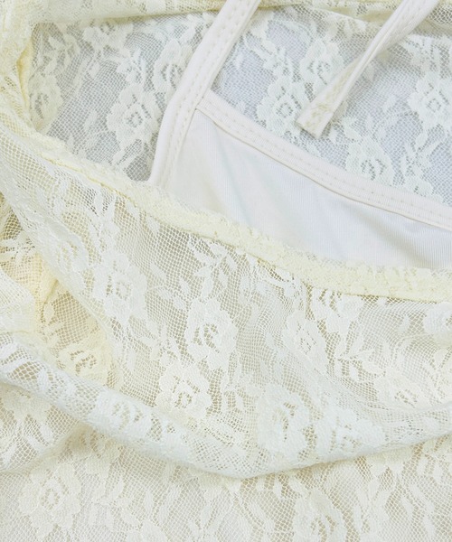 VIBGYOR(ヴィブジョー)の「【セット商品】フラワーモチーフ レースシアートップス ホルターネックキャミ(CZ)(Tシャツ/カットソー・レディース・アイボリー・MEDIUM/LARGE)」の8枚目の写真
