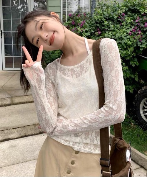 VIBGYOR(ヴィブジョー)の「【セット商品】フラワーモチーフ レースシアートップス ホルターネックキャミ(CZ)(Tシャツ/カットソー・レディース・アイボリー・MEDIUM/LARGE)」の20枚目の写真