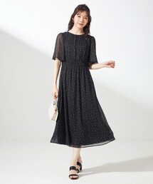 【洗える】シアーパターン ワンピース
