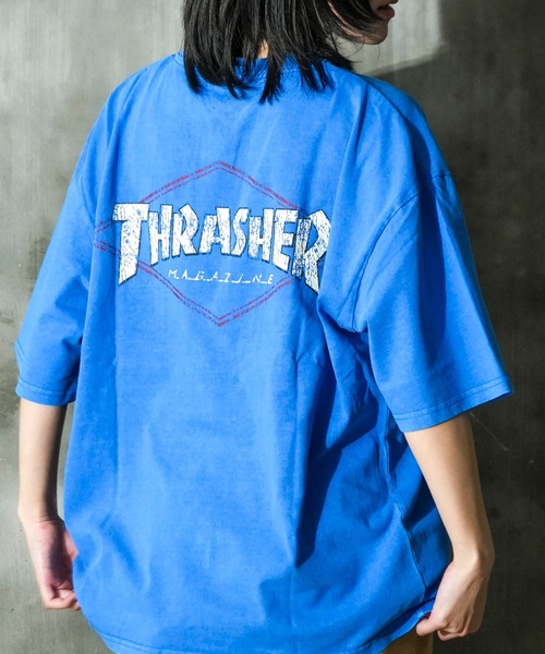 THRASHER(スラッシャー)の「DIAMOND LOGO S/S PIGMENT T-SHIRTS / スラッシャーダイヤモンドロゴピグメント半袖T-シャツ(Tシャツ/カットソー・メンズ・ブルー/ブラック×イエロー/ブラック×ホワイト/ブラウン・MEDIUM/LARGE/X-LARGE)」の4枚目の写真