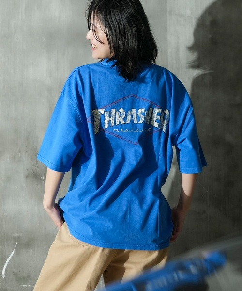THRASHER(スラッシャー)の「DIAMOND LOGO S/S PIGMENT T-SHIRTS / スラッシャーダイヤモンドロゴピグメント半袖T-シャツ(Tシャツ/カットソー・メンズ・ブルー/ブラック×イエロー/ブラック×ホワイト/ブラウン・MEDIUM/LARGE/X-LARGE)」の13枚目の写真