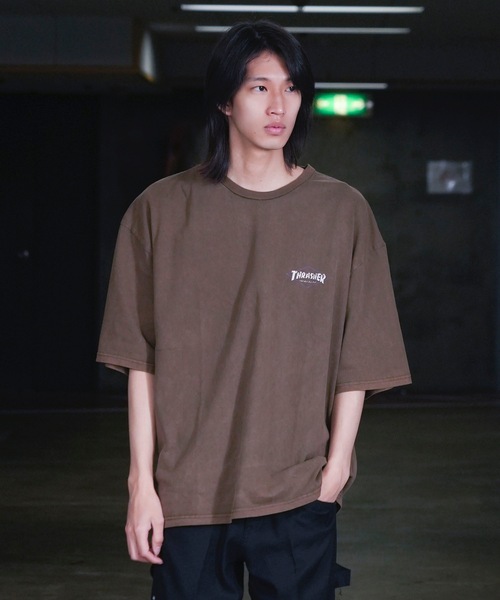 THRASHER(スラッシャー)の「DIAMOND LOGO S/S PIGMENT T-SHIRTS / スラッシャーダイヤモンドロゴピグメント半袖T-シャツ(Tシャツ/カットソー・メンズ・ブルー/ブラック×イエロー/ブラック×ホワイト/ブラウン・MEDIUM/LARGE/X-LARGE)」の5枚目の写真