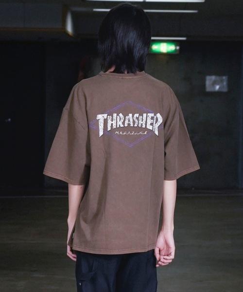 THRASHER(スラッシャー)の「DIAMOND LOGO S/S PIGMENT T-SHIRTS / スラッシャーダイヤモンドロゴピグメント半袖T-シャツ(Tシャツ/カットソー・メンズ・ブルー/ブラック×イエロー/ブラック×ホワイト/ブラウン・MEDIUM/LARGE/X-LARGE)」の7枚目の写真