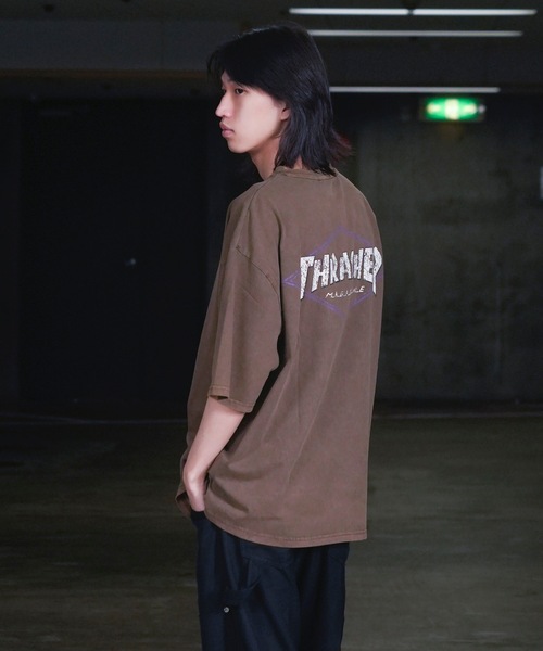 THRASHER(スラッシャー)の「DIAMOND LOGO S/S PIGMENT T-SHIRTS / スラッシャーダイヤモンドロゴピグメント半袖T-シャツ(Tシャツ/カットソー・メンズ・ブルー/ブラック×イエロー/ブラック×ホワイト/ブラウン・MEDIUM/LARGE/X-LARGE)」の6枚目の写真
