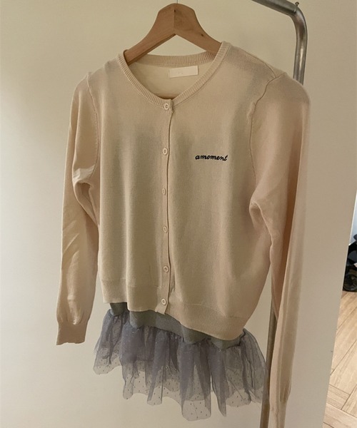 LYEON(リヨン)の「ロゴ刺繍ニットカーディガン(ニット/セーター・レディース・グレー/オフホワイト/ブルー・FREE)」の14枚目の写真