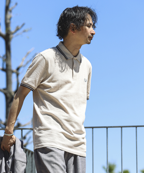 FRED PERRY（フレッドペリー）の「FRED PERRY / フレッドペリー M3600 TWIN TIPPED（ポロシャツ・メンズ・ライトブルー/ブラック/アイボリー/レッド・LARGE/MEDIUM）」の9枚目の写真