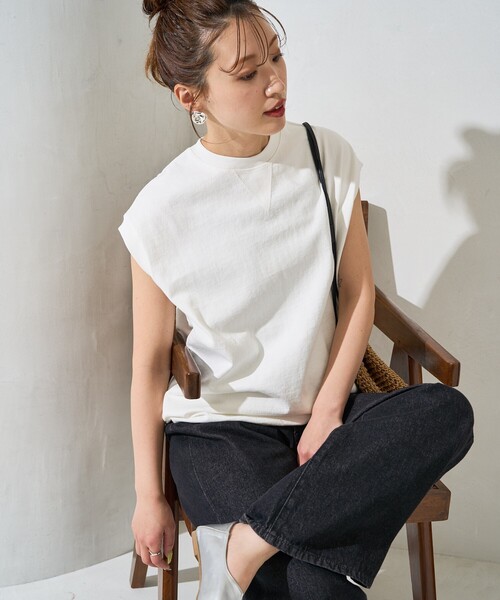 セール】限定展開 ガゼット 付き ノースリーブ Tシャツ（Tシャツ