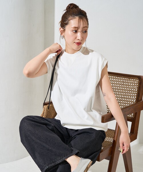 セール】限定展開 ガゼット 付き ノースリーブ Tシャツ（Tシャツ
