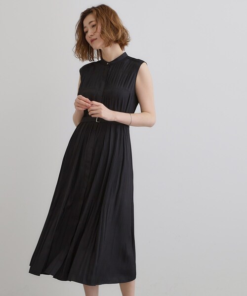 grove（グローブ）の「贅沢プリーツが華やかなシャンブレープリーツワンピース（ワンピース・レディース・ベビーピンク/ブラウン系/ネイビー/ブラック・02/03/01/04/05）」の6枚目の写真