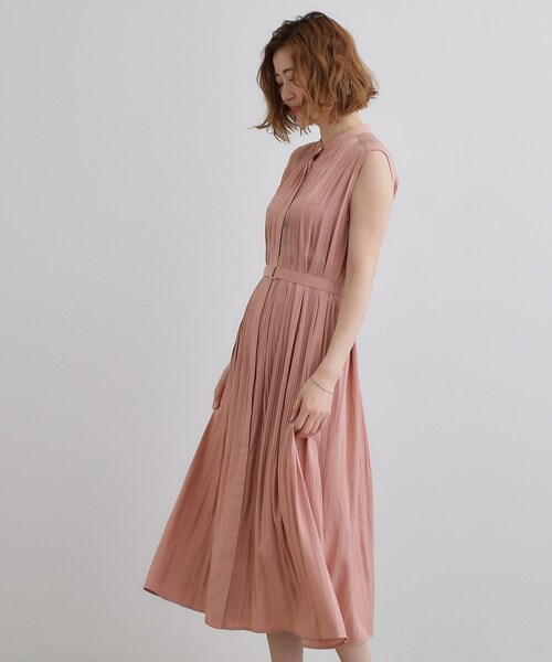 grove（グローブ）の「贅沢プリーツが華やかなシャンブレープリーツワンピース（ワンピース・レディース・ベビーピンク/ブラウン系/ネイビー/ブラック・02/03/01/04/05）」の14枚目の写真