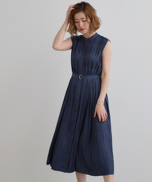 grove（グローブ）の「贅沢プリーツが華やかなシャンブレープリーツワンピース（ワンピース・レディース・ベビーピンク/ブラウン系/ネイビー/ブラック・02/03/01/04/05）」の18枚目の写真