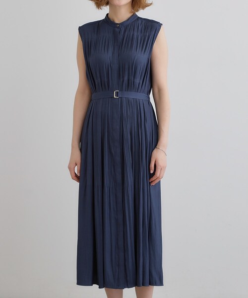 grove（グローブ）の「贅沢プリーツが華やかなシャンブレープリーツワンピース（ワンピース・レディース・ベビーピンク/ブラウン系/ネイビー/ブラック・02/03/01/04/05）」の21枚目の写真