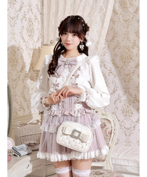 お嬢さんビジューリボンショルダーバッグ（ショルダーバッグ）｜NOEMIE（ノエミー）